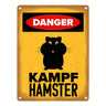 Vorsicht Hamster Metallschild mit Hamster Silhouette