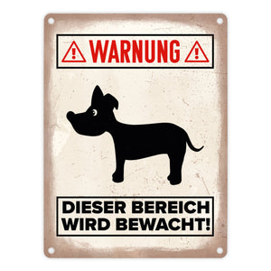 Vorsicht Hund Metallschild mit Hunde Silhouette