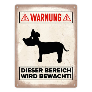 Vorsicht Hund Metallschild mit Hunde Silhouette