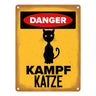 Vorsicht Katze Metallschild mit Katzen Silhouette