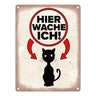 Vorsicht Katze Metallschild mit Katzen Silhouette