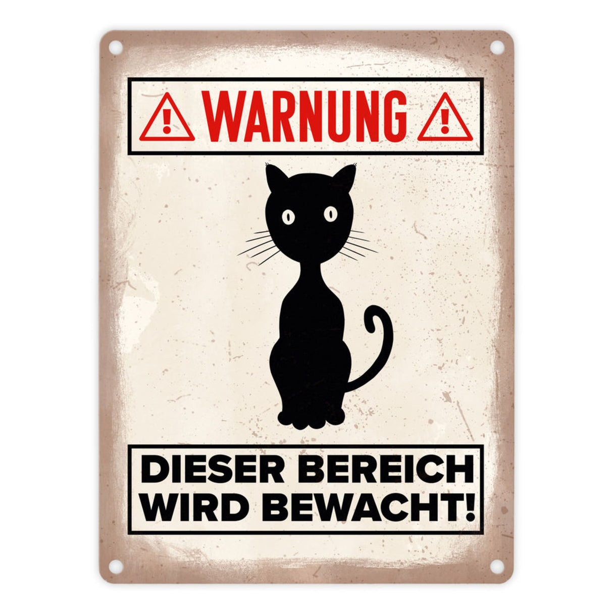 Vorsicht Katze Metallschild mit Katzen Silhouette