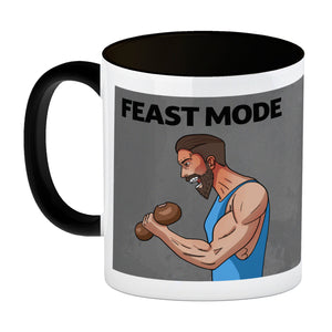Feast Mode Kaffeebecher mit Bodybuilder Motiv