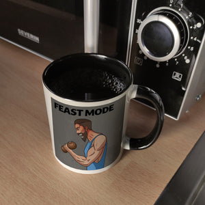 Feast Mode Kaffeebecher mit Bodybuilder Motiv