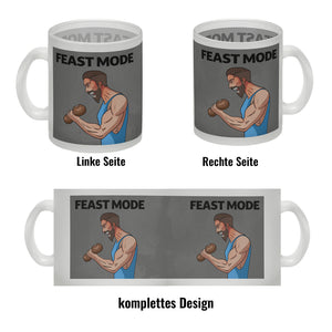 Feast Mode Kaffeebecher mit Bodybuilder Motiv