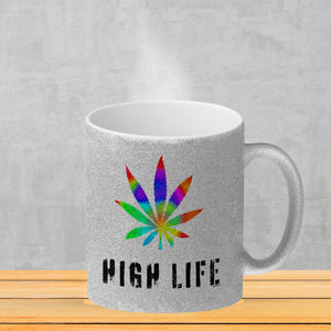 High Life Kaffeebecher mit Marihuanablatt