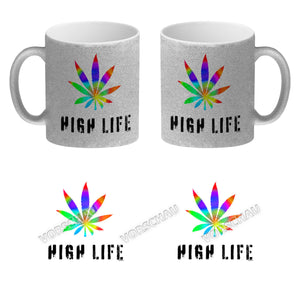 High Life Kaffeebecher mit Marihuanablatt