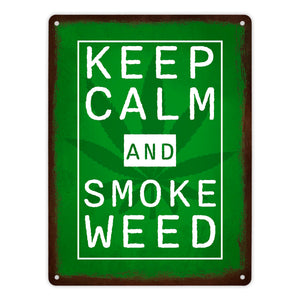 Keep calm and smoke weed Metallschild