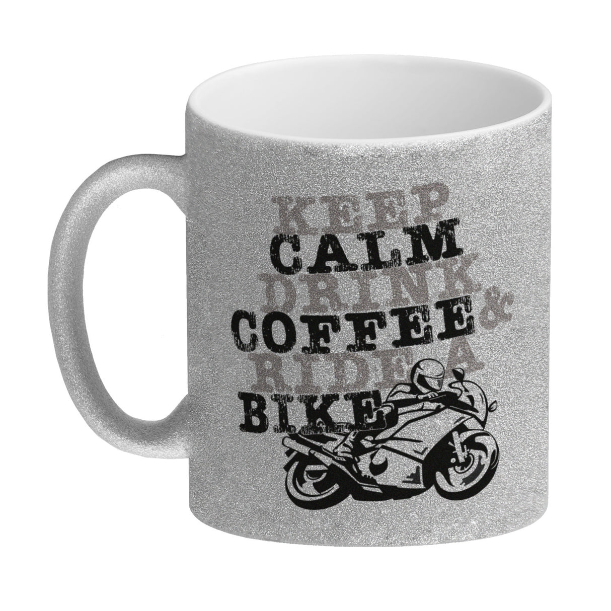 Keep calm & ride a bike Kaffeebecher zum Thema Motorrad fahren
