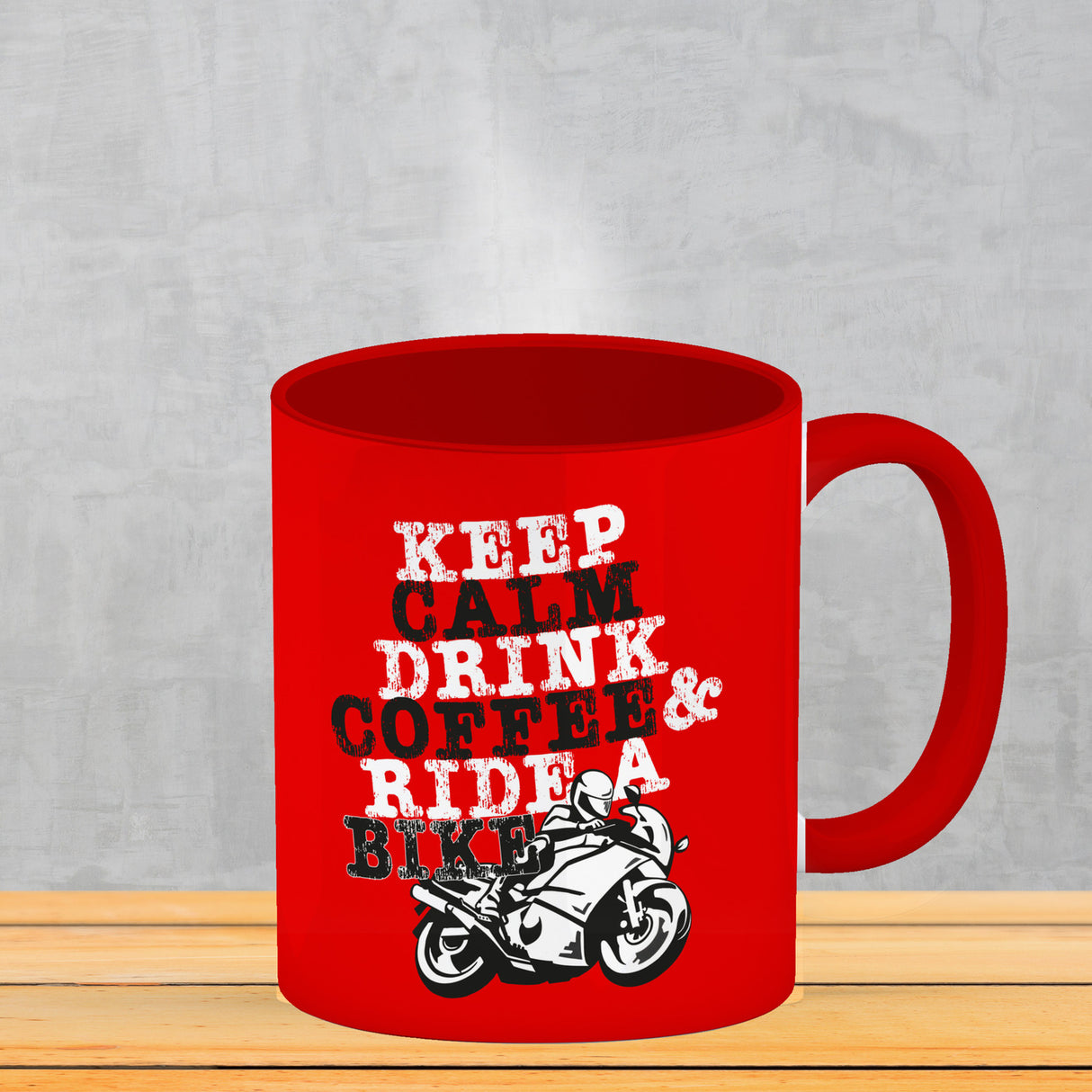 Keep calm & ride a bike Kaffeebecher zum Thema Motorrad fahren