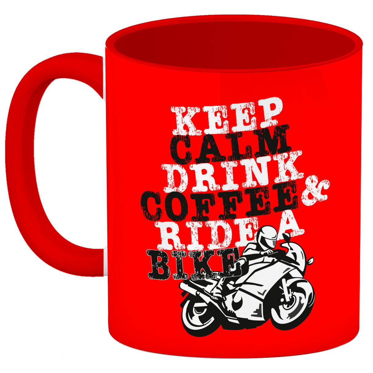 Keep calm & ride a bike Kaffeebecher zum Thema Motorrad fahren