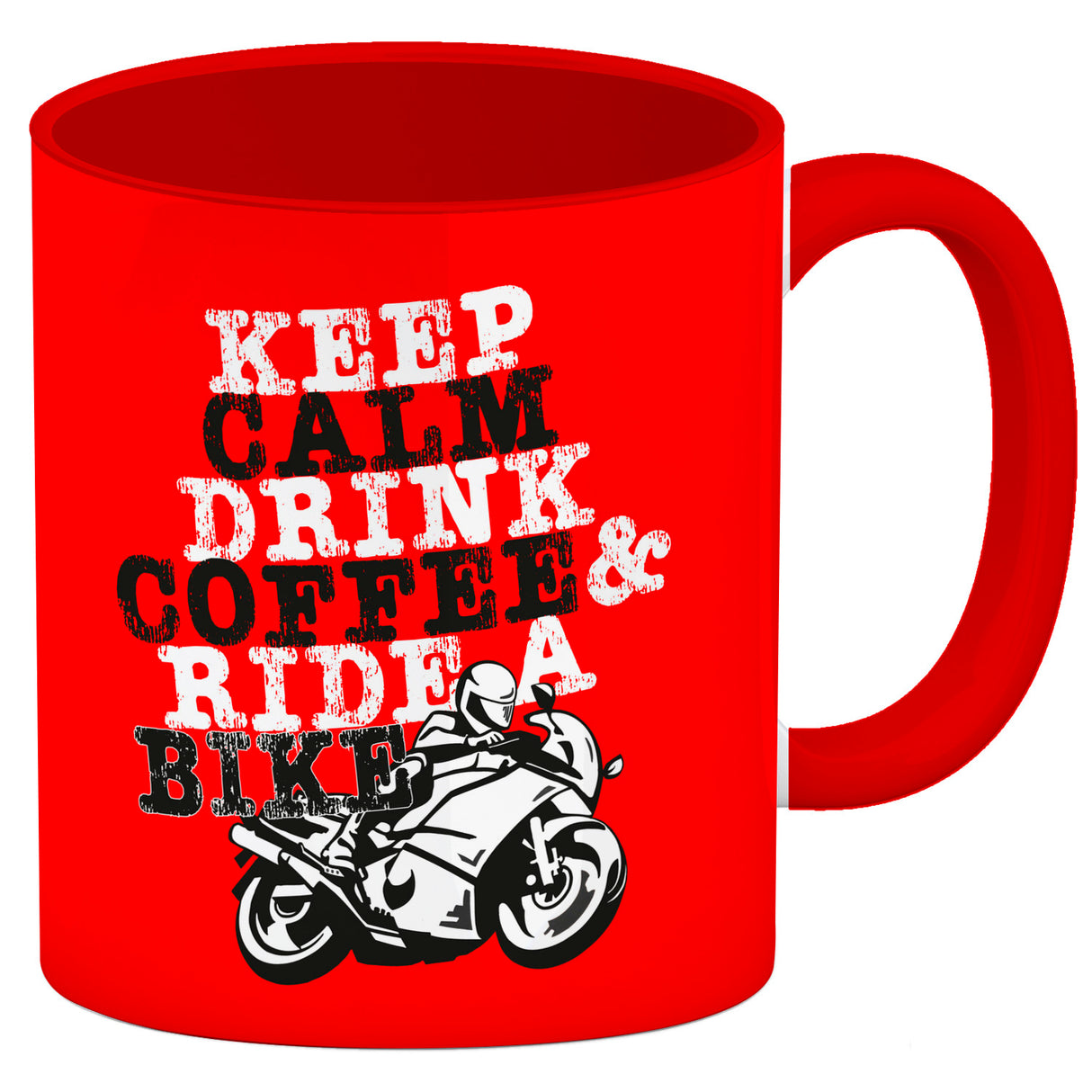 Keep calm & ride a bike Kaffeebecher zum Thema Motorrad fahren