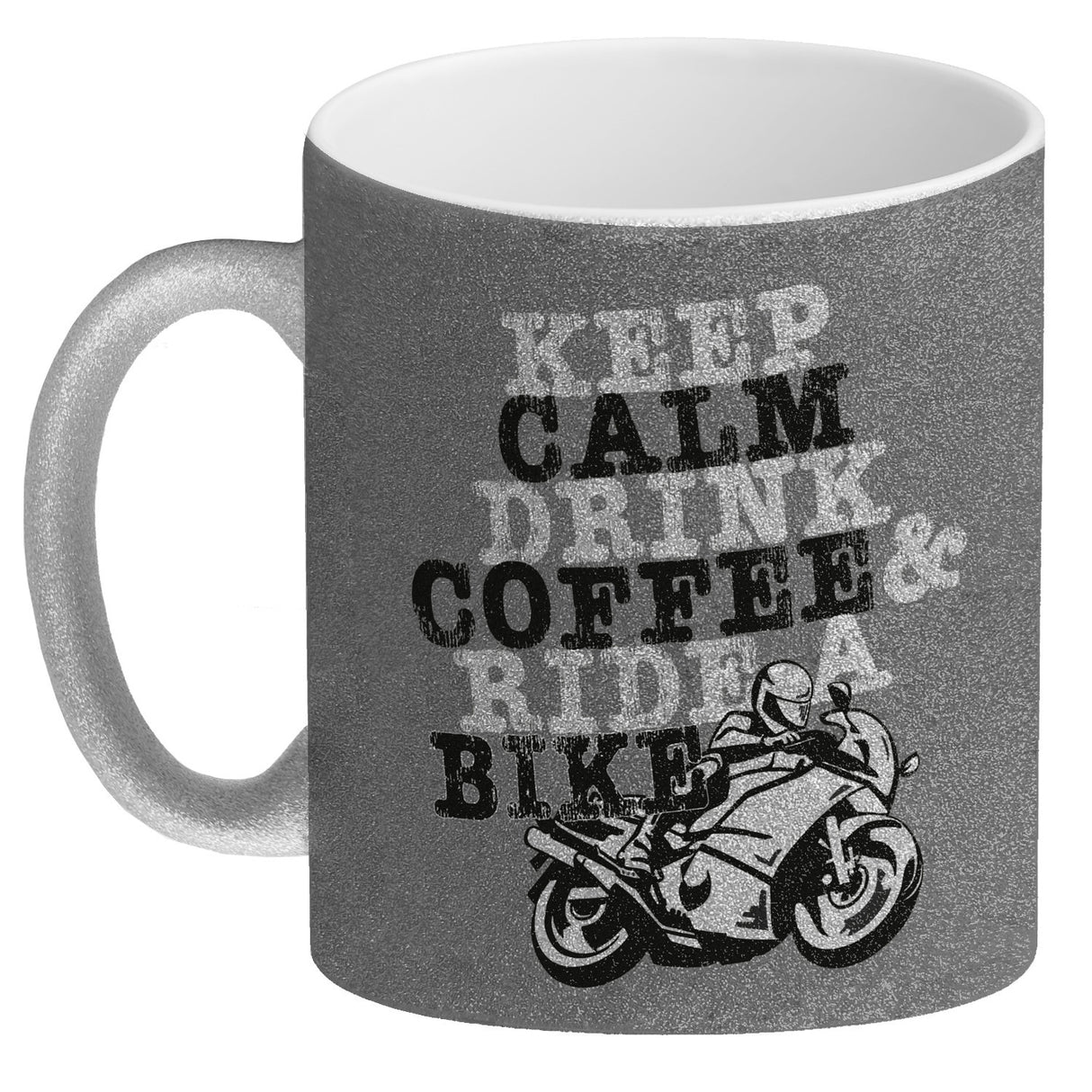 Keep calm & ride a bike Kaffeebecher zum Thema Motorrad fahren