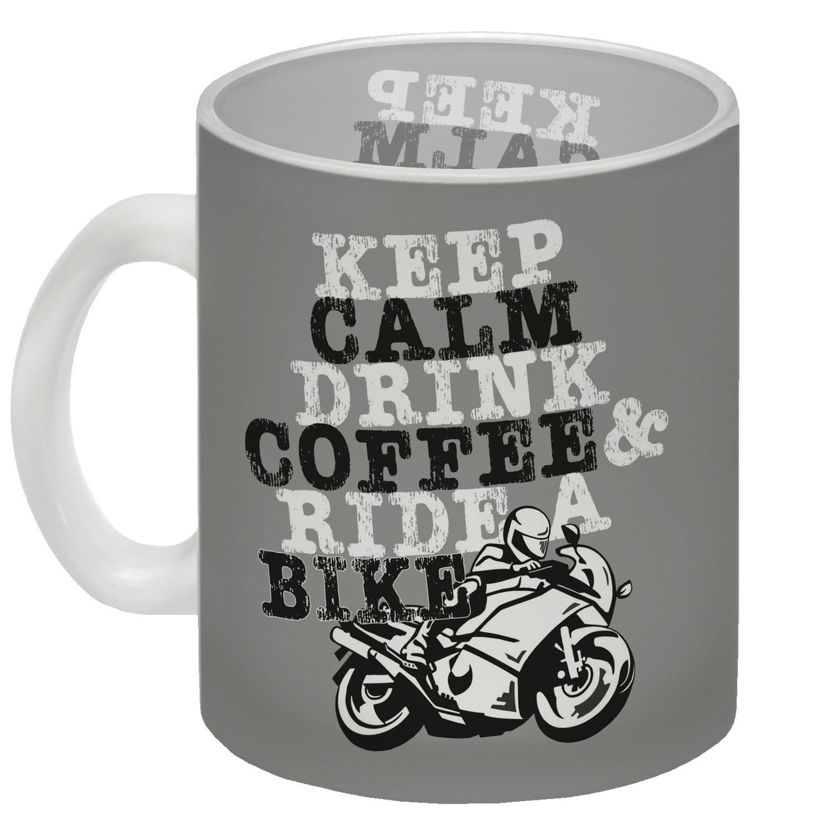 Keep calm & ride a bike Kaffeebecher zum Thema Motorrad fahren