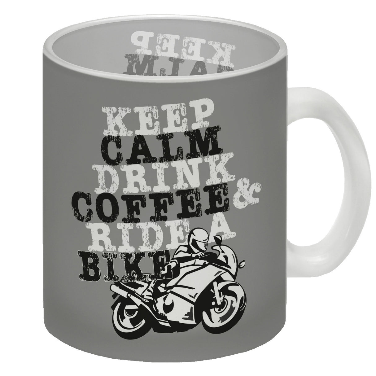 Keep calm & ride a bike Kaffeebecher zum Thema Motorrad fahren