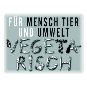 Gemüse Metallschild zum Thema Vegetarier