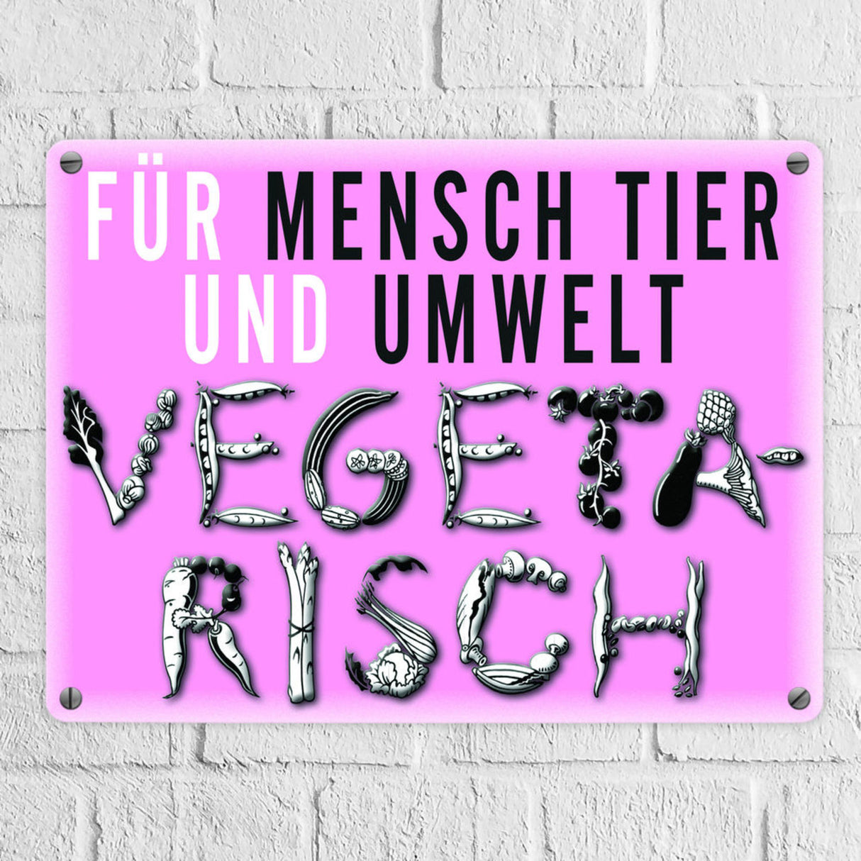 Gemüse Metallschild zum Thema Vegetarier