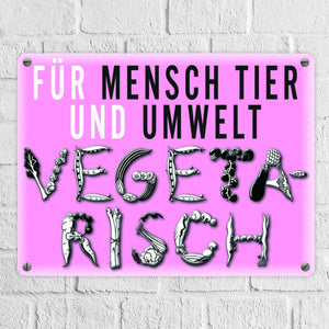 Gemüse Metallschild zum Thema Vegetarier