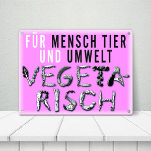 Gemüse Metallschild zum Thema Vegetarier