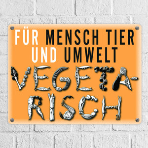 Gemüse Metallschild zum Thema Vegetarier