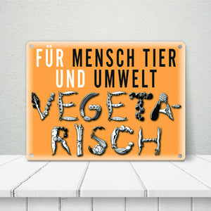 Gemüse Metallschild zum Thema Vegetarier