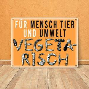 Gemüse Metallschild zum Thema Vegetarier