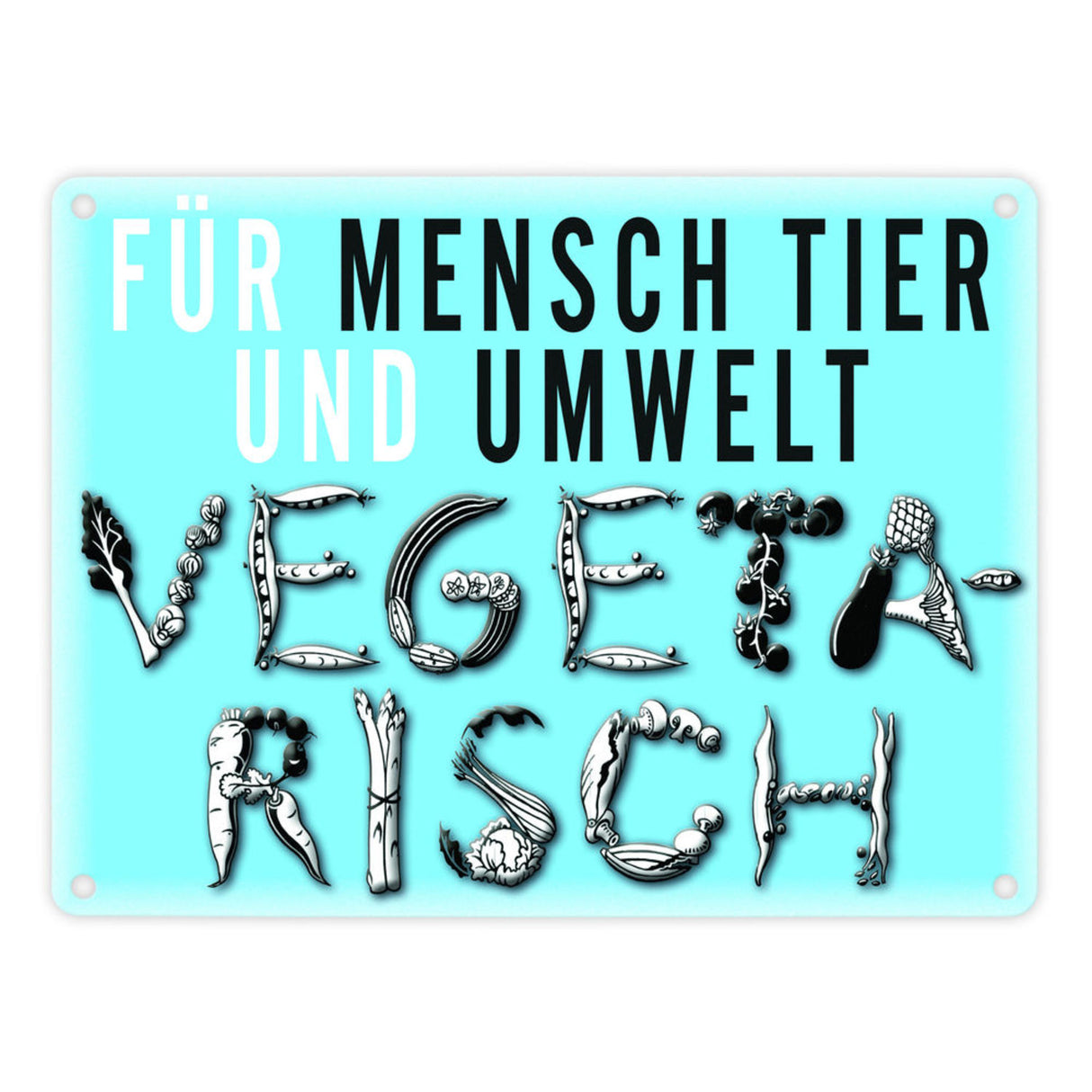 Gemüse Metallschild zum Thema Vegetarier