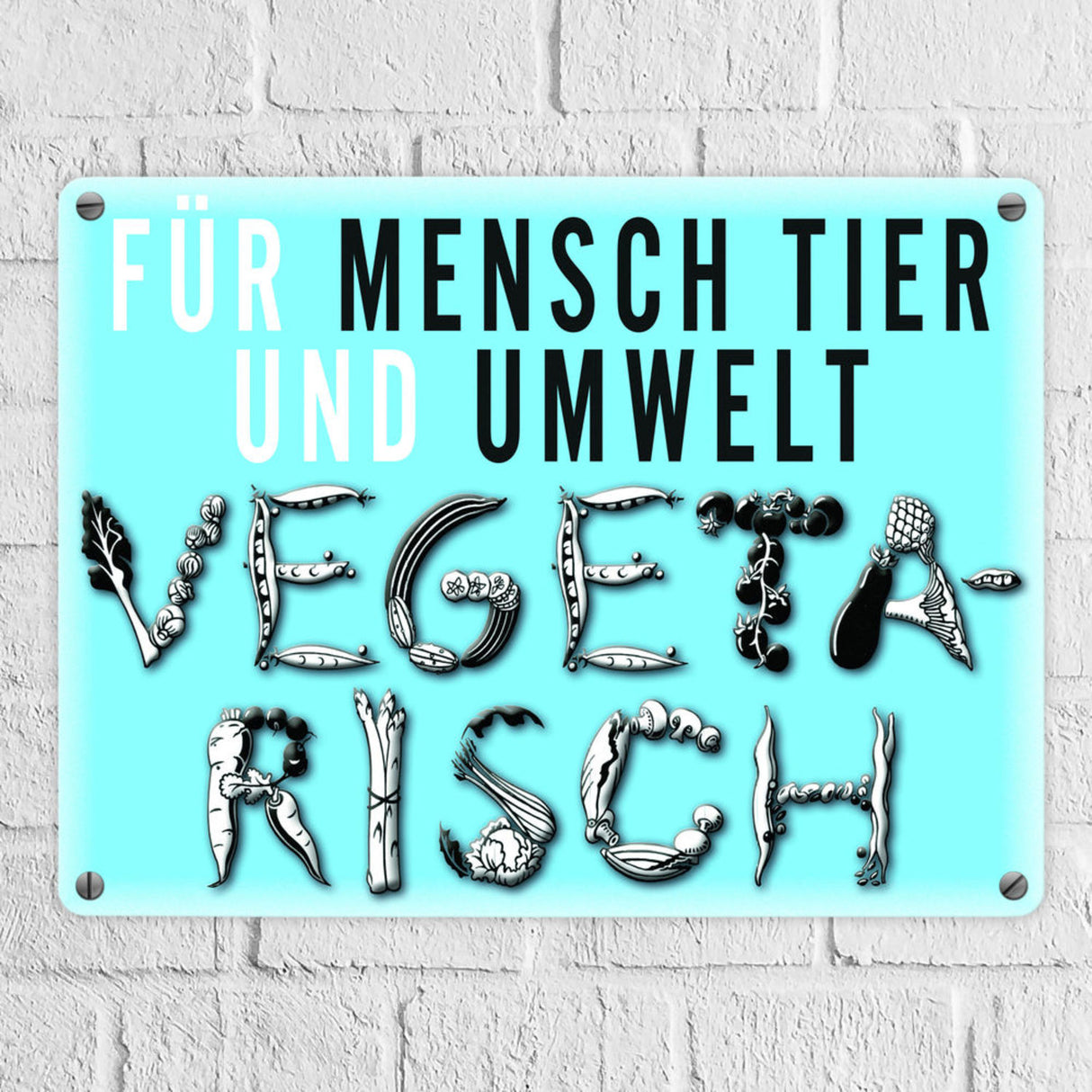 Gemüse Metallschild zum Thema Vegetarier
