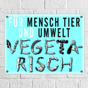 Gemüse Metallschild zum Thema Vegetarier