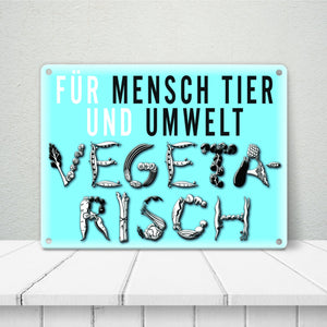 Gemüse Metallschild zum Thema Vegetarier