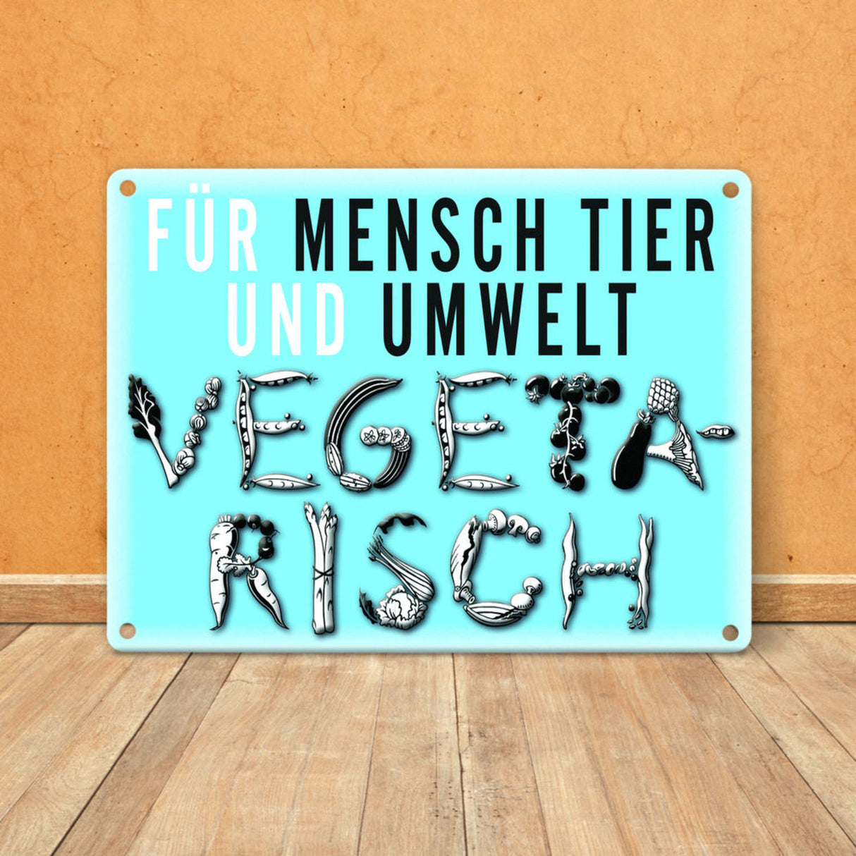 Gemüse Metallschild zum Thema Vegetarier
