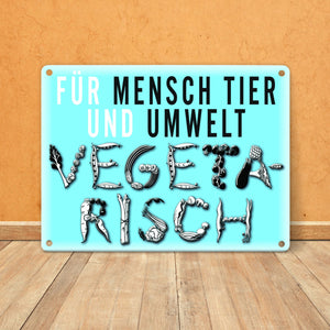 Gemüse Metallschild zum Thema Vegetarier