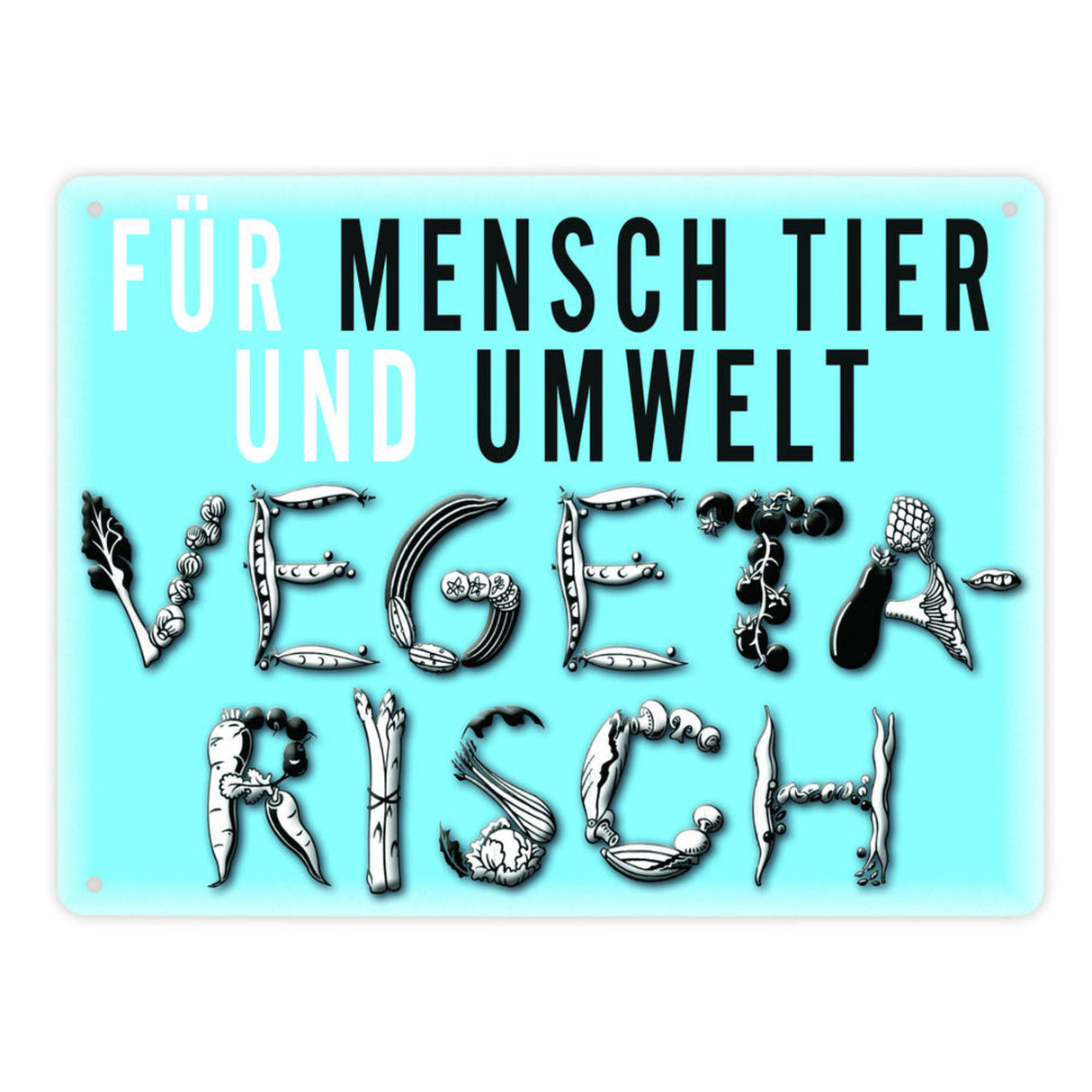 Gemüse Metallschild zum Thema Vegetarier