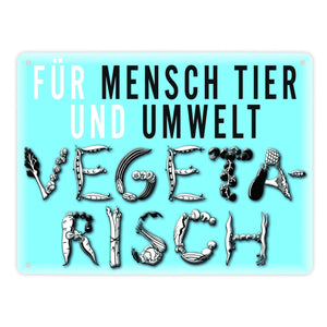 Gemüse Metallschild zum Thema Vegetarier