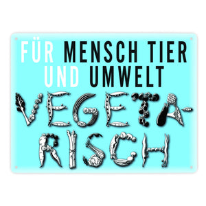Gemüse Metallschild zum Thema Vegetarier