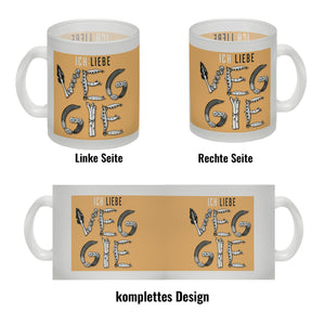 Ich liebe Veggie Kaffeebecher mit Gemüse Motiv in orange