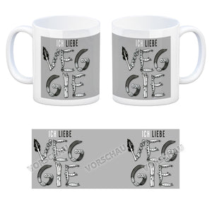 Ich liebe Veggie Kaffeebecher mit Gemüse Motiv in orange