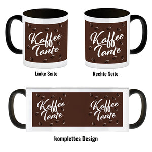 Kaffeetante Kaffeebecher zum Thema Koffeinjunkie