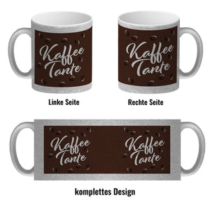 Kaffeetante Kaffeebecher zum Thema Koffeinjunkie