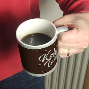 Kaffeetante Kaffeebecher zum Thema Koffeinjunkie