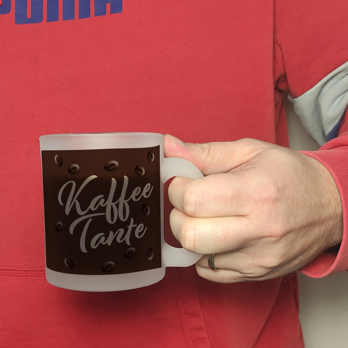 Kaffeetante Kaffeebecher zum Thema Koffeinjunkie