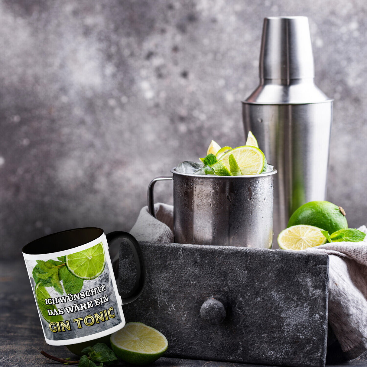 Ich wünschte das wäre ein Gin Tonic Kaffeebecher mit Ginmotiv