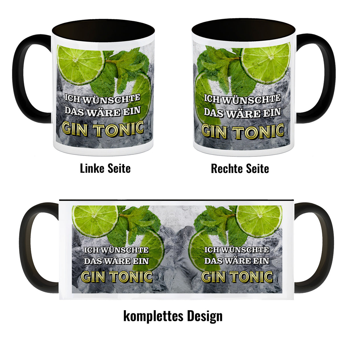 Ich wünschte das wäre ein Gin Tonic Kaffeebecher mit Ginmotiv