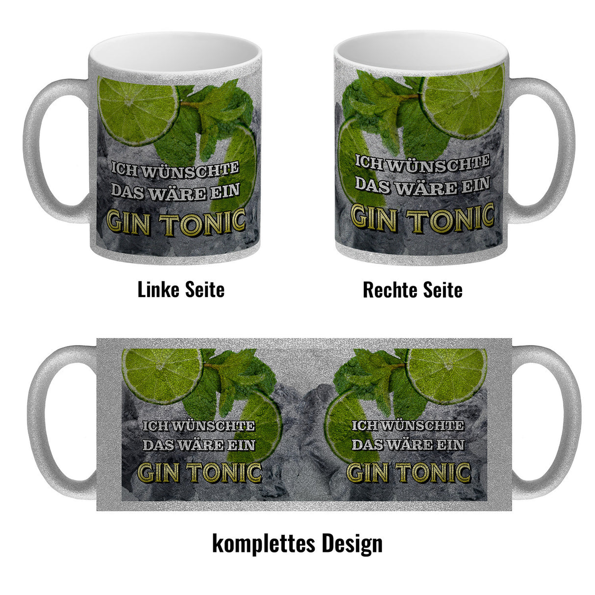Ich wünschte das wäre ein Gin Tonic Kaffeebecher mit Ginmotiv
