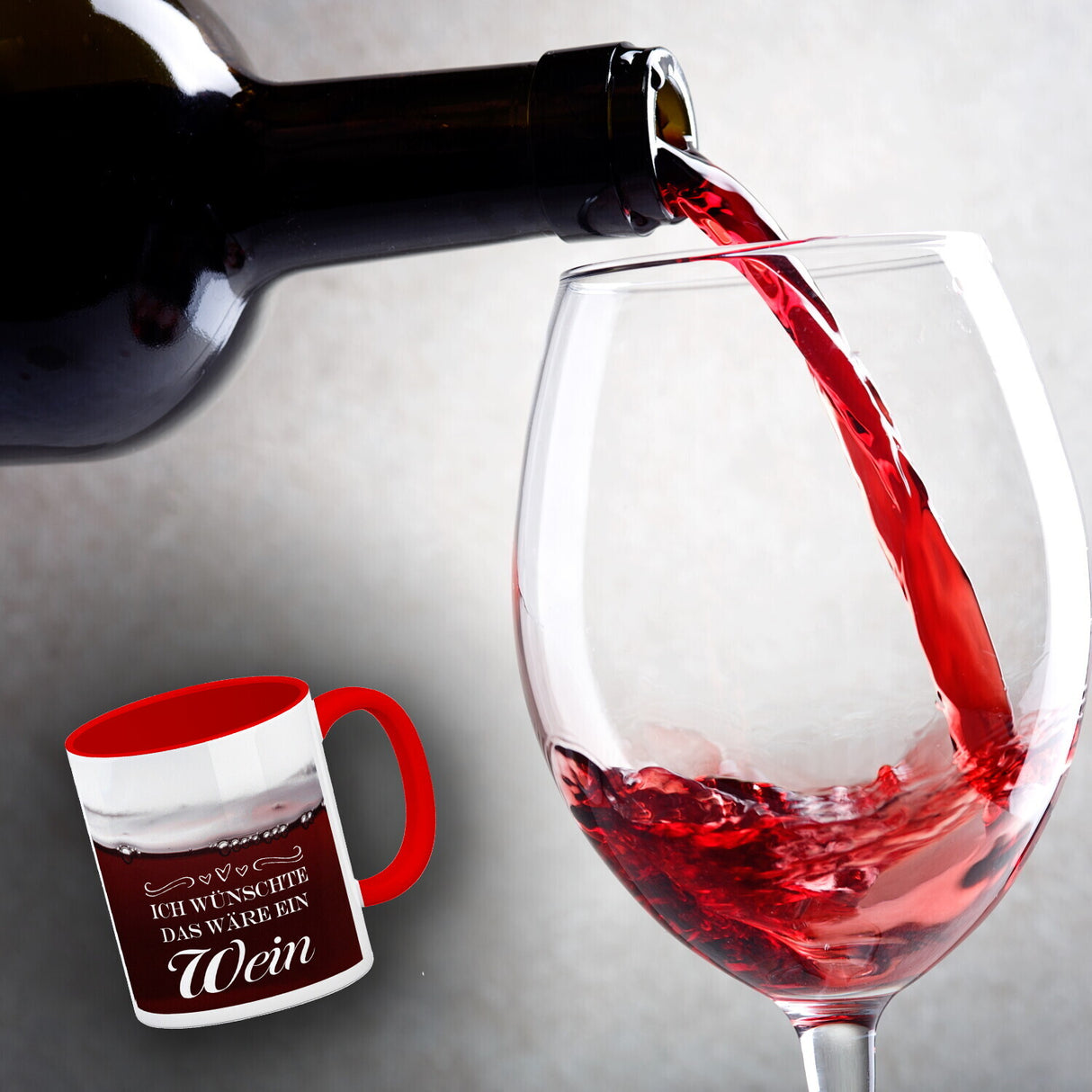 Ich wünschte das wäre ein Wein Kaffeebecher mit Weinmotiv