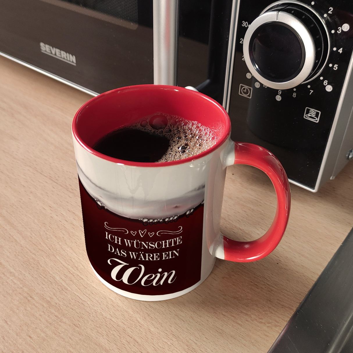 Ich wünschte das wäre ein Wein Kaffeebecher mit Weinmotiv