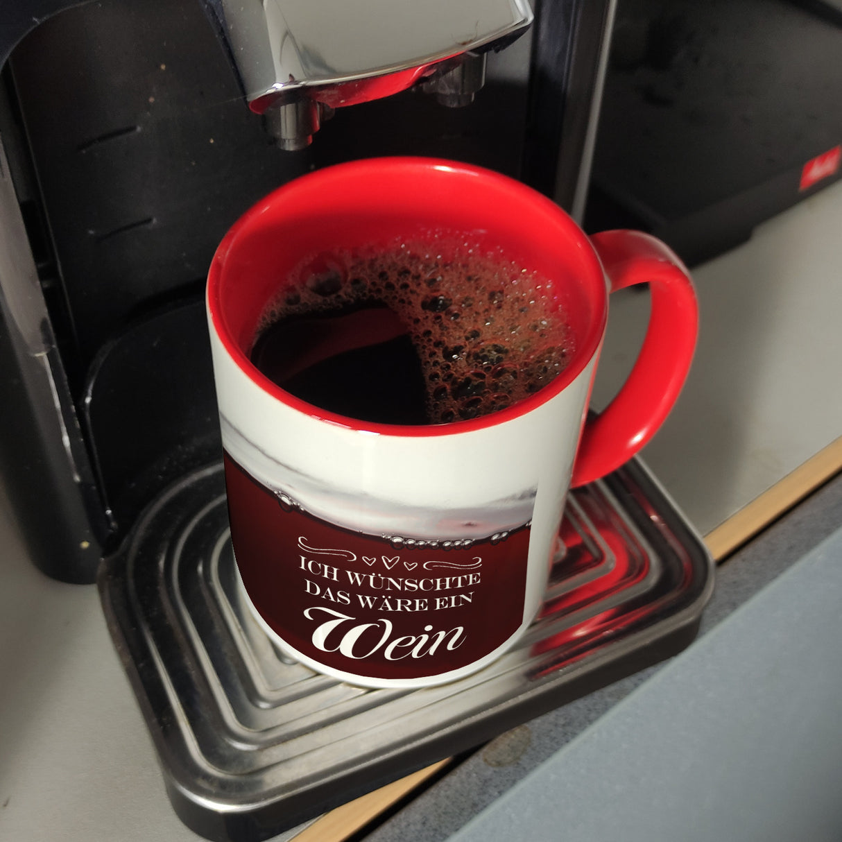 Ich wünschte das wäre ein Wein Kaffeebecher mit Weinmotiv