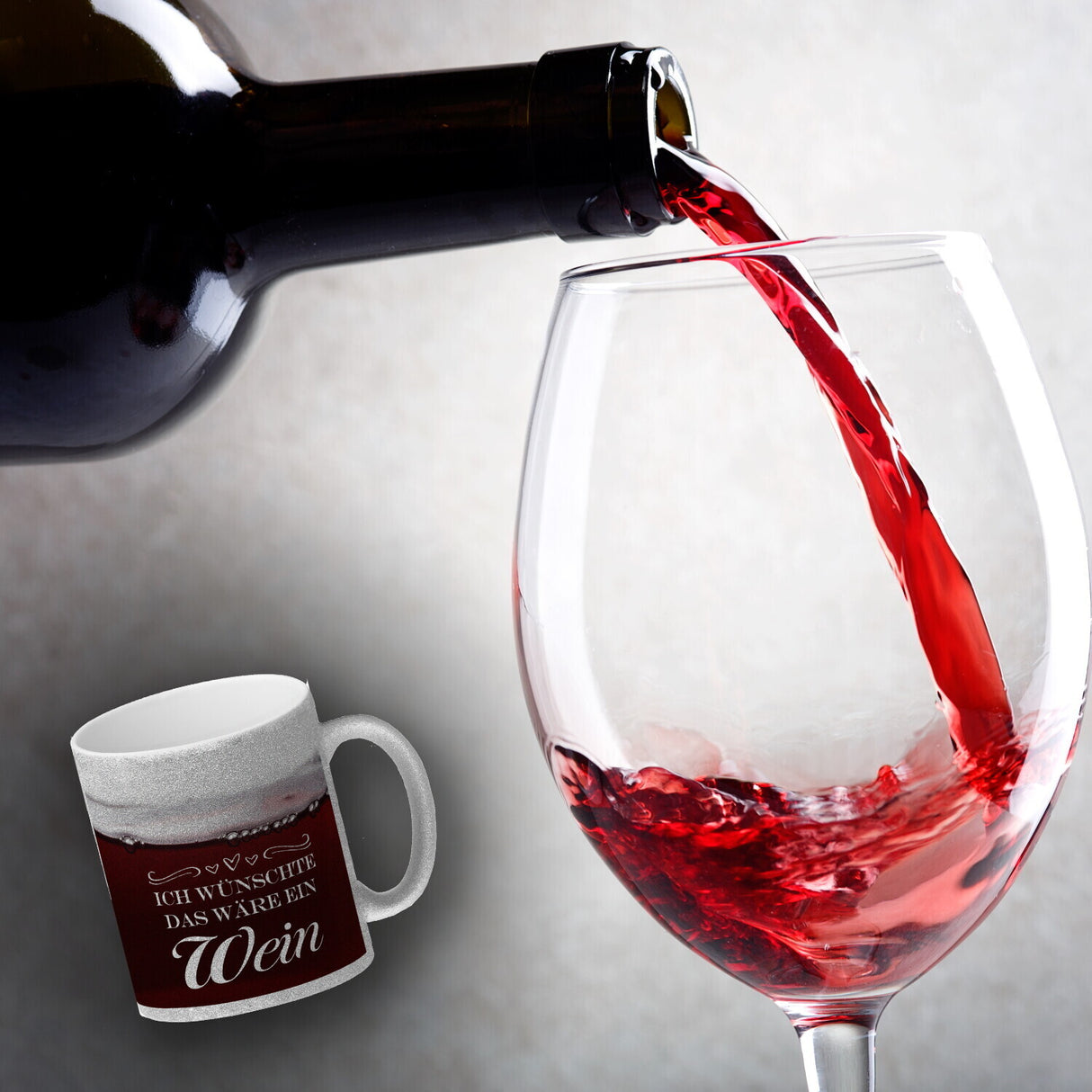 Ich wünschte das wäre ein Wein Kaffeebecher mit Weinmotiv