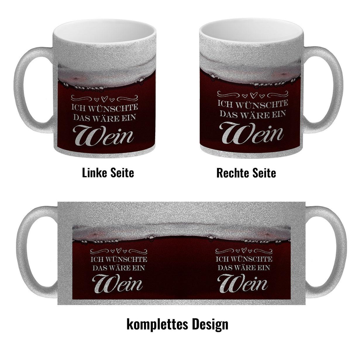 Ich wünschte das wäre ein Wein Kaffeebecher mit Weinmotiv