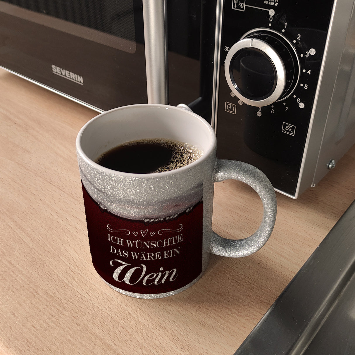 Ich wünschte das wäre ein Wein Kaffeebecher mit Weinmotiv